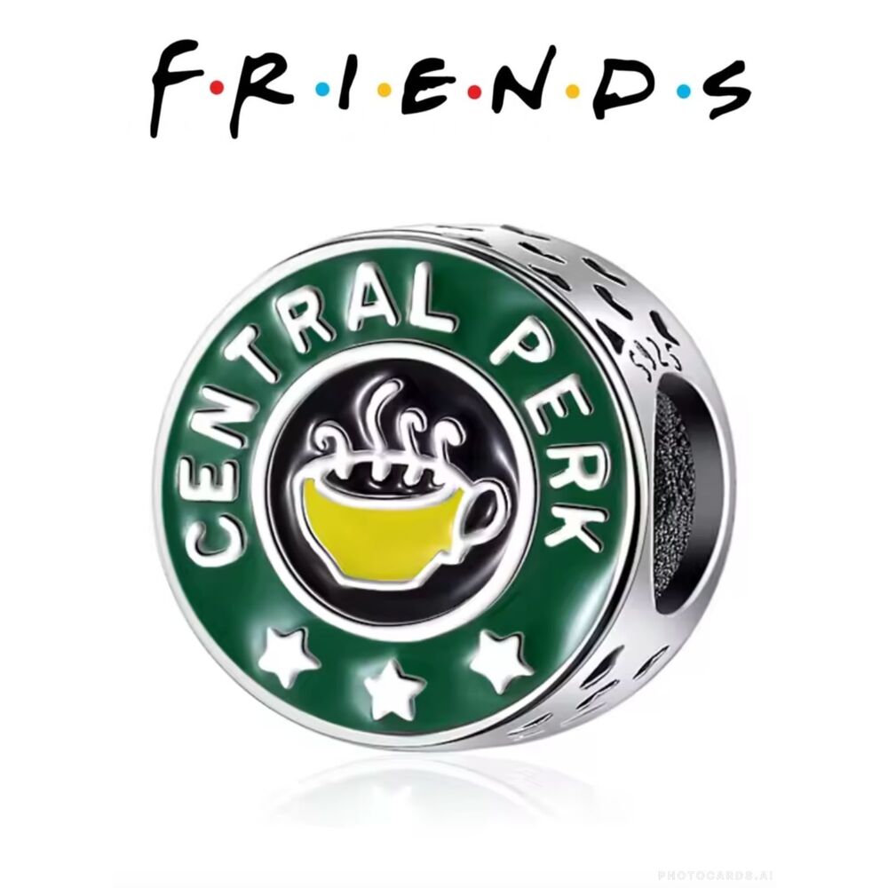 NWOT Friends TV Series Central Perk Logo Pandora FIT Silver Charm